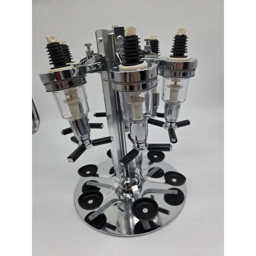 6 Bottle Alcohol Liquor Dispenser‎ Stand Rotating Drink Beer Wine Bar Butler